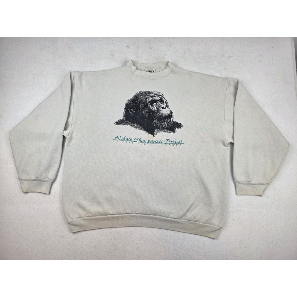 Vintage Kibale Chimpanzee Project Forest Uganda‎ Crewneck Sweatshirt Size 2XL